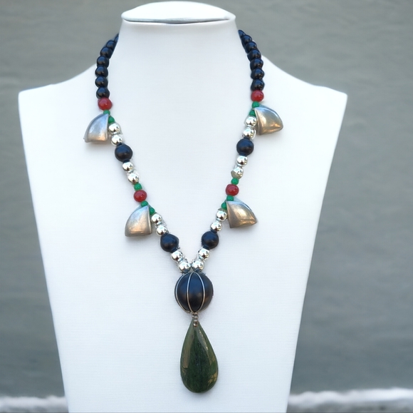 RARE Vintage Alexis Kirk Nephrite Jade Pendant Necklace - Picture 2 of 14